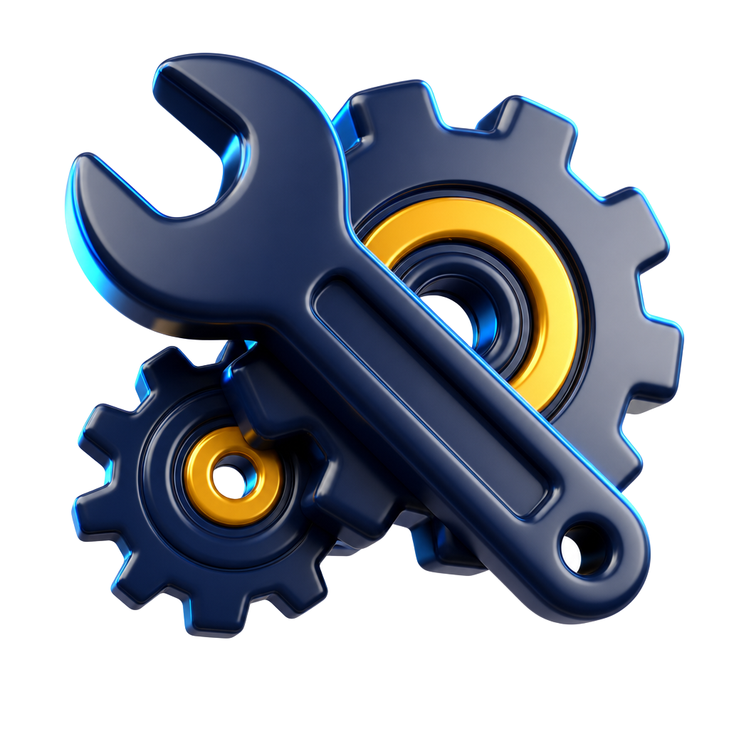 Illustration of a wrench repairing a broken link
